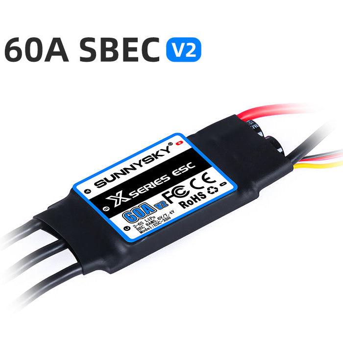 SUNNYSKY X Series ESC X60A 2-6S with 5.6V/7.4V/8A SBEC V2