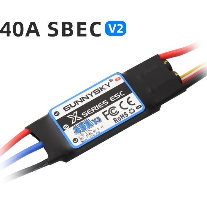 SunnySky X Series ESC 40A 2-4S Airplane SBEC V2