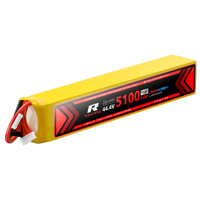 OMPHOBBY 12s LiPo Battery 70C 44.4V 5100mAh w/AX150 Connector
