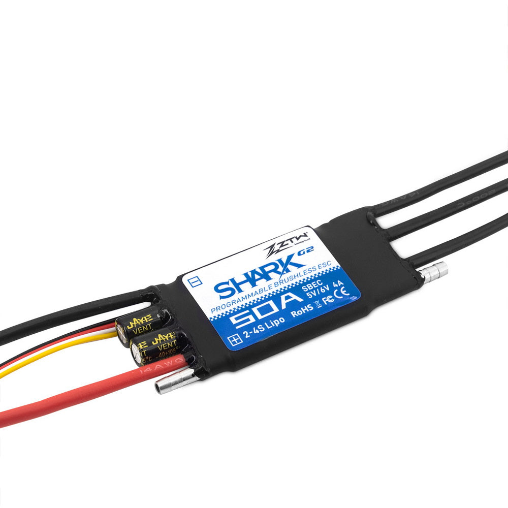 ZTW Shark 50A G2 Series 32-Bit Water Cooled Marine Brushless ESC