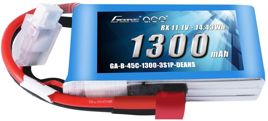 Gens ace 11.1V 1300mAh 3S 45C LiPo Battery Pack with Deans Plug for RC Plane Heli Airplane FPV