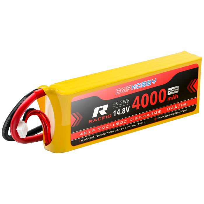 OMPHOBBY 4s LiPo Battery 70C 14.8V 4000mAh w/XT90 Connector