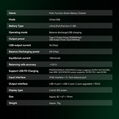 Gens Ace iCheck B36 | Smart RC Battery Checker