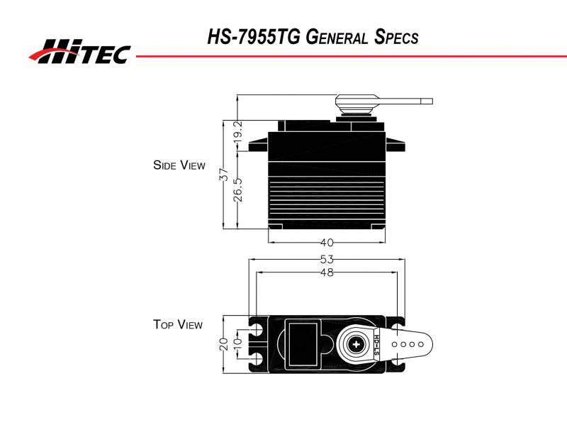 Hitec HS-7955TG High Torque, Titanium Gear, Coreless Ultra Premium Servo  Coreless Motor Titanium Gear Servo
