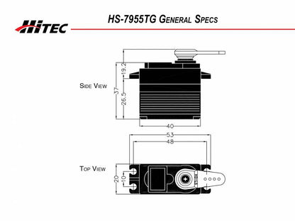Hitec HS-7955TG High Torque, Titanium Gear, Coreless Ultra Premium Servo  Coreless Motor Titanium Gear Servo