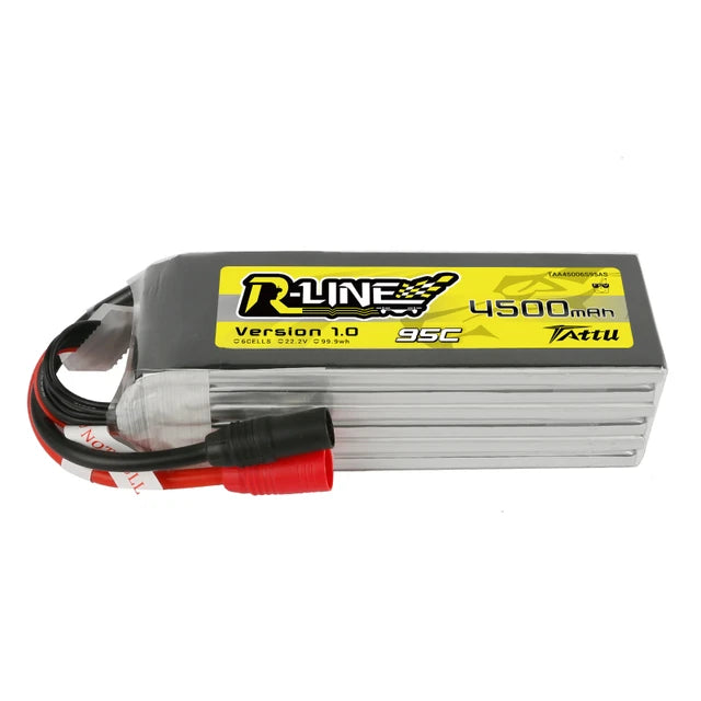 Tattu R-Line 4500mAh 6S 95C Lipo Battery Pack with AS150 Plug