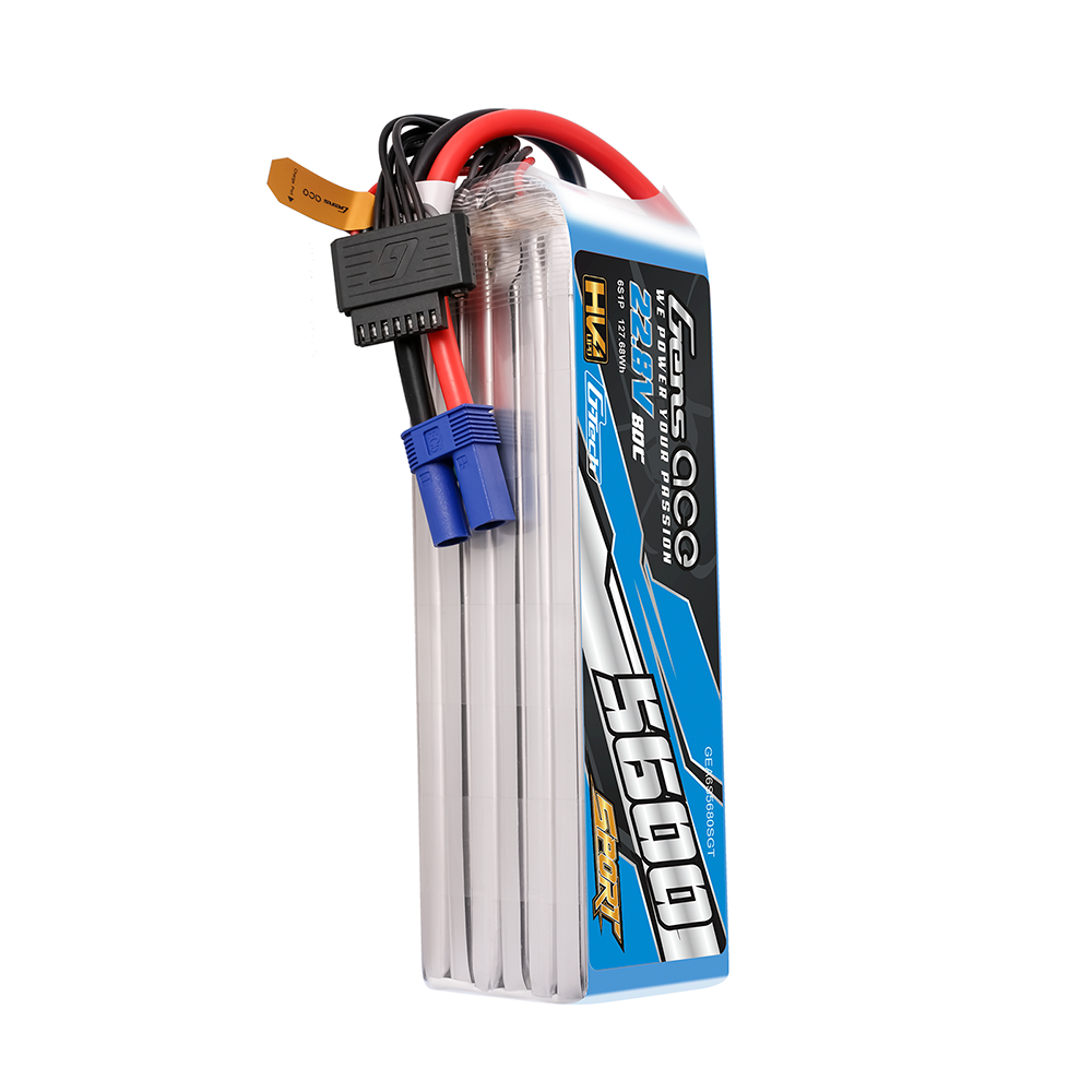 Gens ace Sport G-Tech HV 5600mAh 6S1P 80C 22.8V Lipo Battery Pack with EC5 Plug