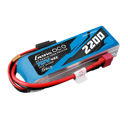 Gens Ace G-Tech 2200mAh 45C 14.8V 4S1P Lipo Battery Pack With EC3 And Deans Adapter
