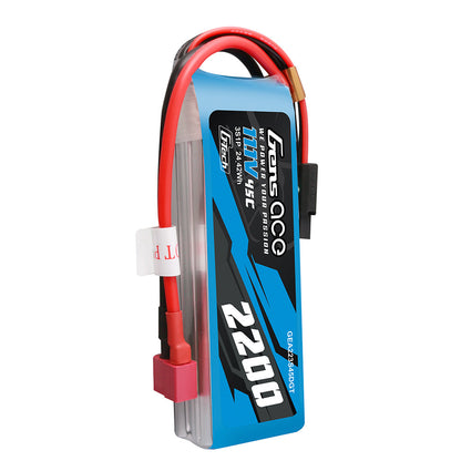 Gens ace 2200mAh 3S 45C 11.1V G-tech Lipo Battery Pack with Deans Plug