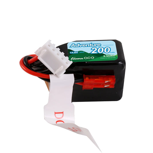 Gens ace 200mAh 4S 14.8V 30C Lipo Battery Pack with JST Plug