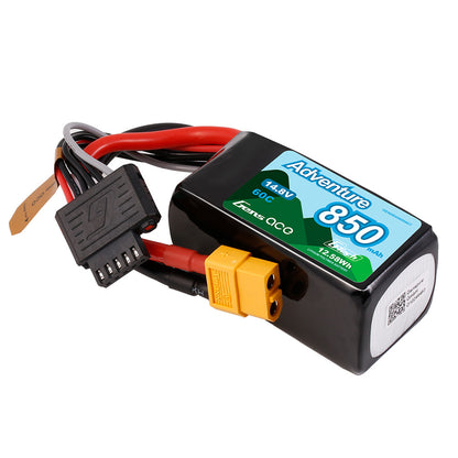 Gens ace 850mAh 4S 14.8V 60C Adventure Series Lipo Battery Pack with XT60 Plug