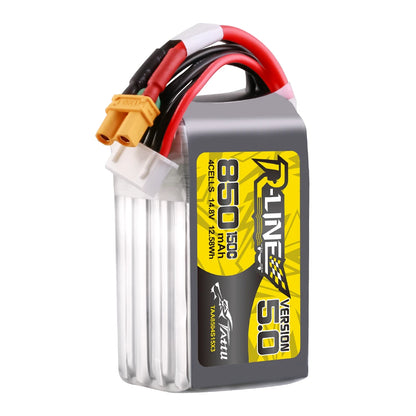 Tattu R-Line Version 5.0 850mAh 4S 150C 14.8V Lipo Battery Pack with XT30U-F Plug