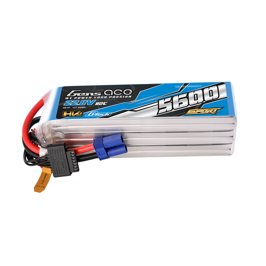 Gens ace Sport G-Tech HV 5600mAh 6S1P 80C 22.8V Lipo Battery Pack with EC5 Plug