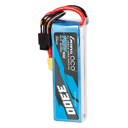 Gens Ace 3300mAh 4S 45C 14.8V G-Tech Lipo Battery Pack With EC3 And Deans Adapter