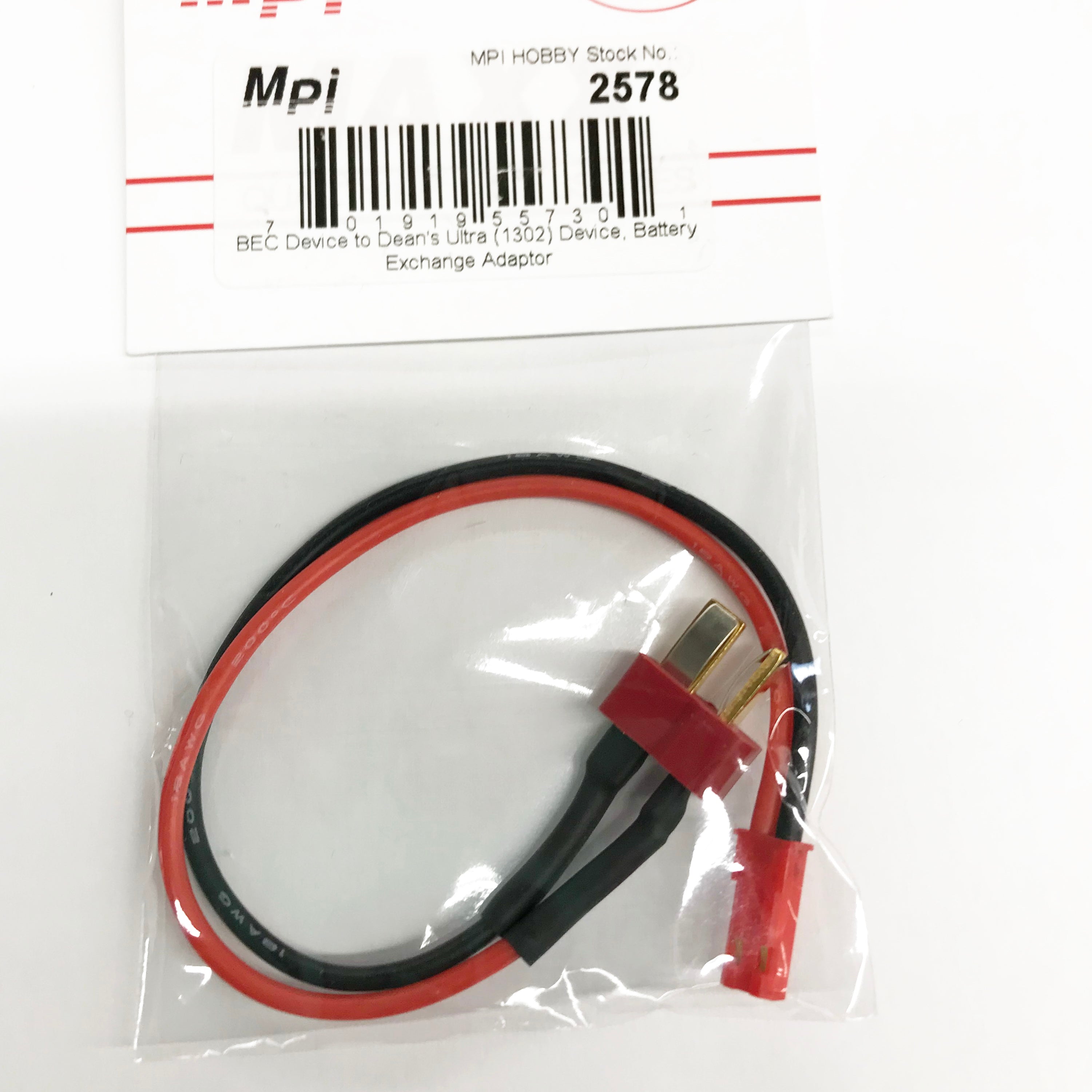 MPI Charger Exchange Adapters 2578 BEC male to Deans Ultra (1302) Devi ...