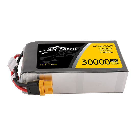 Tattu G-Tech 30000mAh 6S 22.2V 25C Lipo Battery Pack with AS150U-F Plug