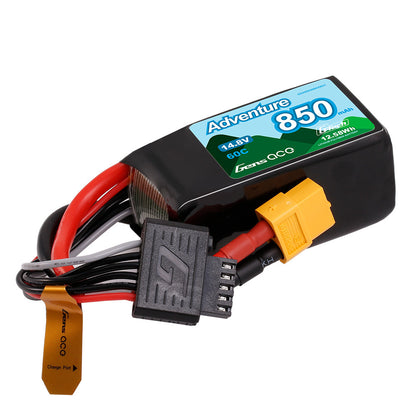Gens ace 850mAh 4S 14.8V 60C Adventure Series Lipo Battery Pack with XT60 Plug