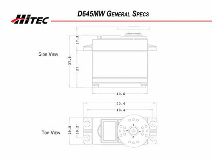 Hitec D645MW 32-Bit, High Torque, Metal Gear Servo