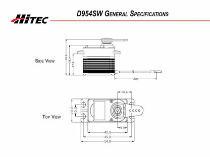 Hitec Premium Digital Servos w/Coreless Motors & Metal Gears HS-D954SW 32 Bit Wide voltage High Torque Steel Gear Servo