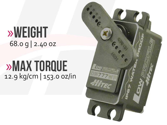 Hitec DB777WP 32-Bit MCU, Low Profile Waterproof Servo *** Special Order