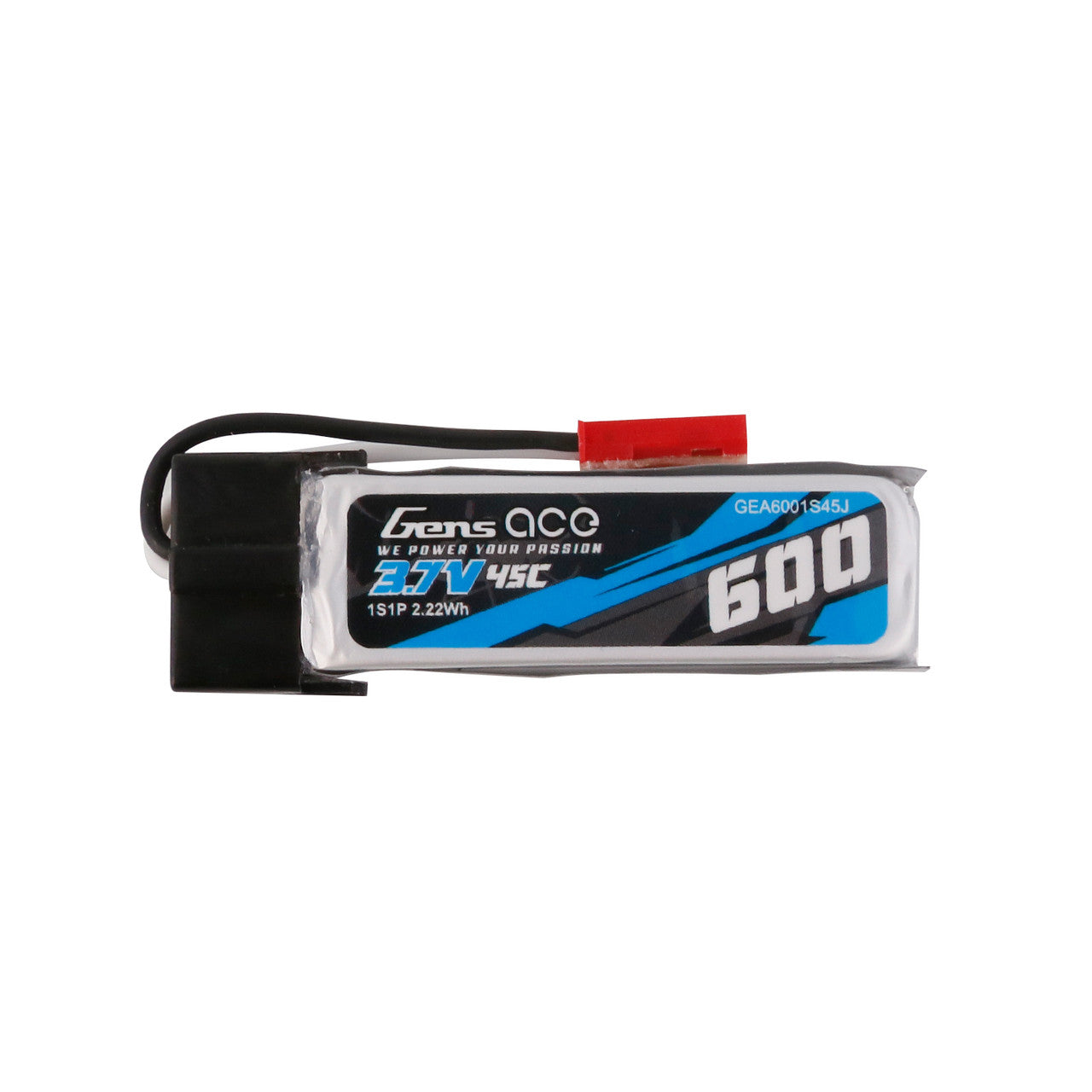 Gens ace 600mAh 1S 45C 3.7V Lipo Battery Pack with JST-SYP Plug