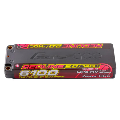 Gens Ace 6100mAh 2S1P 140C 7.6V HardCase HV Redline 2.0 Series Lipo Battery