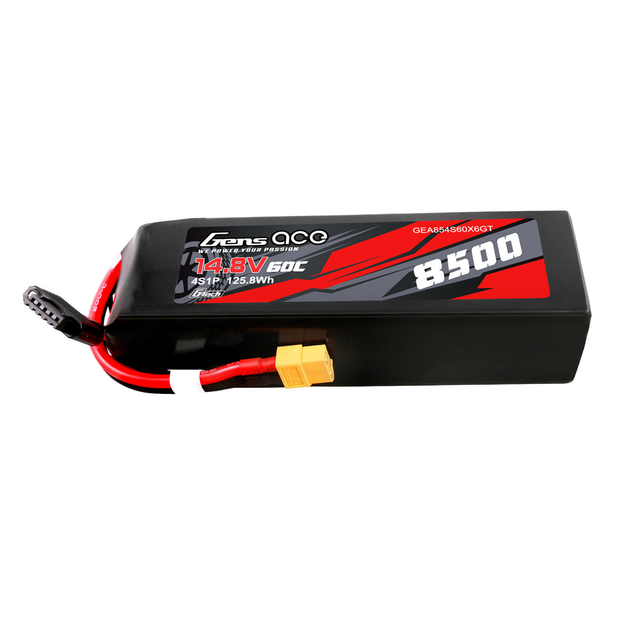Gens Ace 4S 8500mAh 60C 14.8V G-Tech Lipo Battery Pack With XT60 Plug