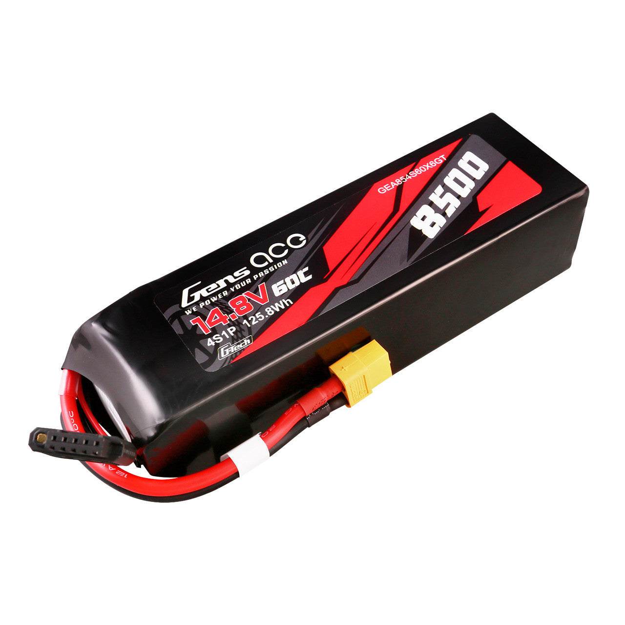 Gens Ace 4S 8500mAh 60C 14.8V G-Tech Lipo Battery Pack With XT60 Plug