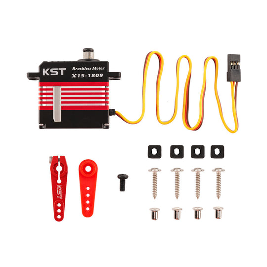 KST X15-1809 V8.0 Digital Metal Gear Brushless Swash Plate Cyclic Servo 24.47kg.cm 0.07sec for RC Helicopters