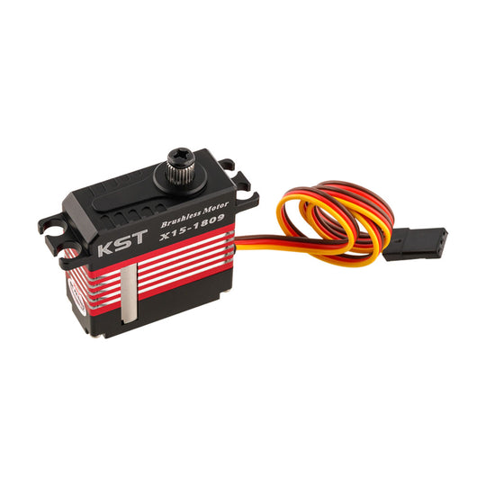 KST X15-1809 V8.0 Digital Metal Gear Brushless Swash Plate Cyclic Servo 24.47kg.cm 0.07sec for RC Helicopters