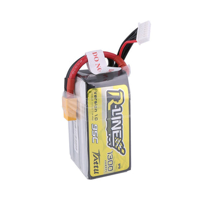 Tattu 6S 1300mAh 95C R-Line Lipo Battery Pack with XT60 Plug