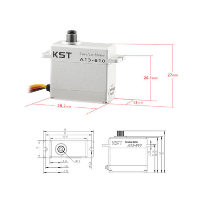 KST A13-610 V8.0 Digital Servo 8.4V 0.10s 9kg.cm 124oz.in