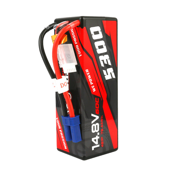 Gens Ace 5300mAh 14.8V 60C 4S1P HardCase Lipo Battery14# With EC5 Plug