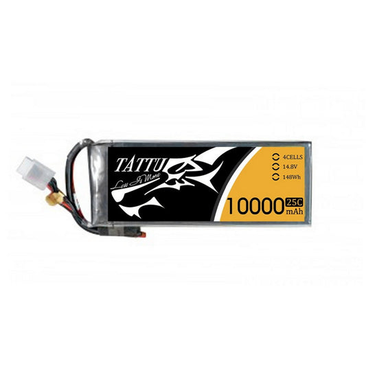 Tattu 14.8V 25C 4S 10000mAh Lipo Battery Pack Without Plug