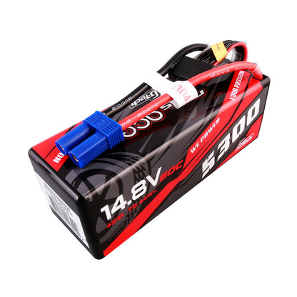 Gens Ace 5300mAh 4S 60C 14.8V HardCase G-Tech Lipo Battery14# With EC5 Plug
