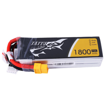 Tattu 1800mAh 75C 4S1P Lipo Battery Pack With XT60 Plug