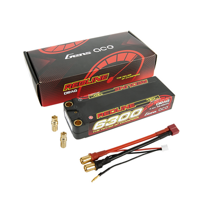 Gens Ace Redline Series 6300mAh 7.4V 130C 2S2P HardCase Lipo Battery