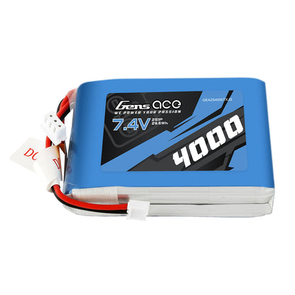 Gens ace 4000mAh 7.4V 2S1P TX Lipo Battery Pack with JST-EHR plug