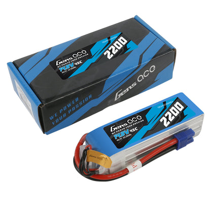 Gens Ace 2200mAh 45C 14.8V 4S1P Lipo Battery Pack With EC3 Plug