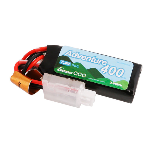 Gens Ace Adventure 400mAh 2S1P 7.4V 35C Lipo Battery Pack With JST Plug For RC Crawler
