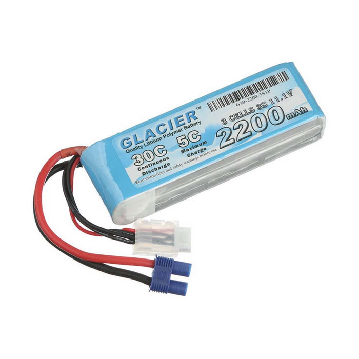 Glacier 30C 2200mAh 3S 11.1V LiPo Battery with EC3 Connector