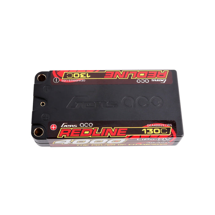 Gens Ace Redline Series 4000mAh 7.6V 130C 2S1P HardCase 65# HV Lipo Battery With 5.0mm Bullet LCG
