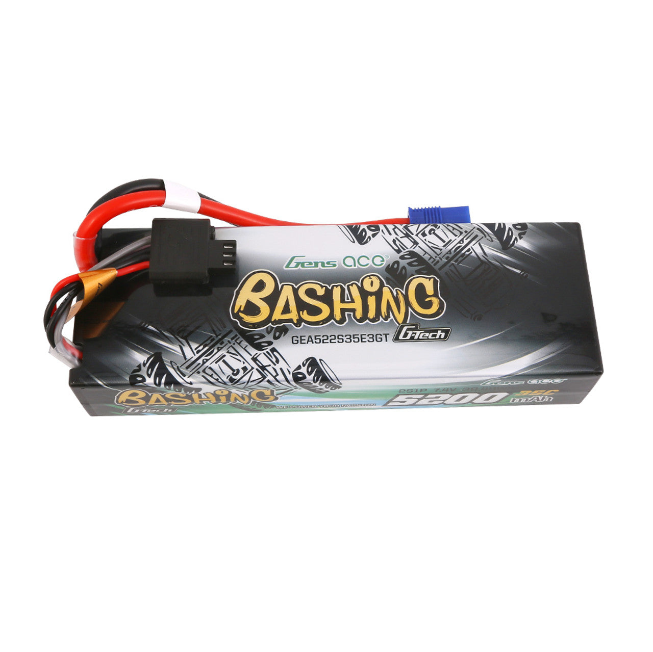 Gens Ace G-Tech Bashing Series 5200mAh 7.4V 2S1P 35C Car Lipo Battery Pack Hardcase 24# With EC3 Plug