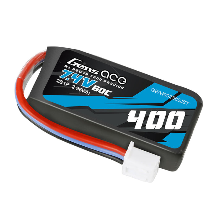 Gens Ace 400mAh 7.4V 60C 2S1P Lipo Battery Pack With JST-XHR Plug