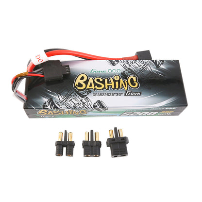 Gens Ace G-Tech Bashing Series 5200mAh 7.4V 2S1P 35C Car Lipo Battery Pack Hardcase 24# With EC3, Deans And XT60 Adapter