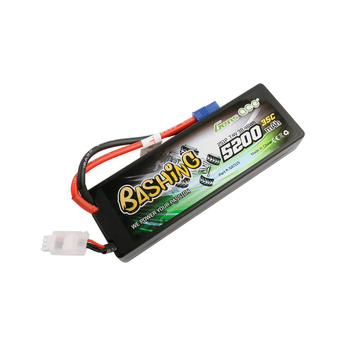 Gens Ace Bashing Series 5200mAh 7.4V 2S1P 35C Car Lipo Battery Pack Hardcase 24# With EC3 Plug