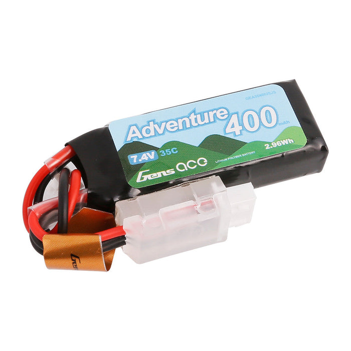 Gens Ace Adventure 400mAh 2S1P 7.4V 35C Lipo Battery Pack With JST Plug For RC Crawler