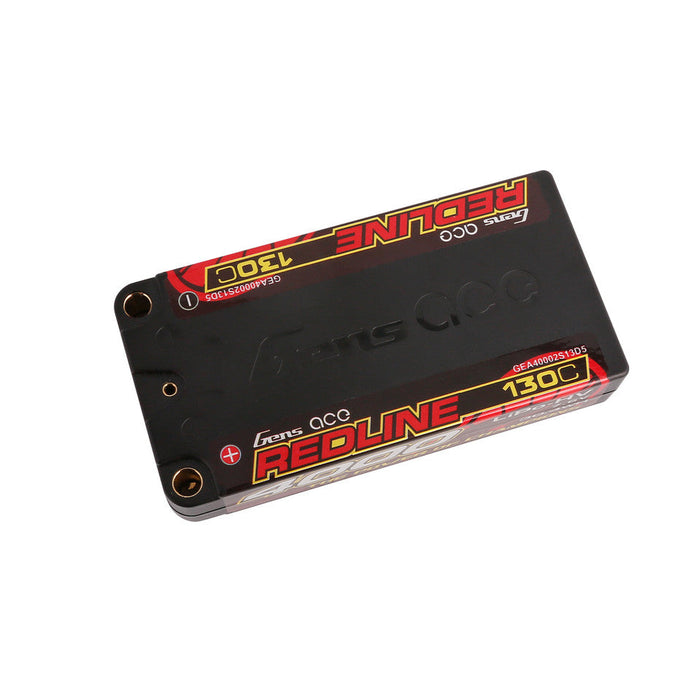 Gens Ace Redline Series 4000mAh 7.6V 130C 2S1P HardCase 65# HV Lipo Battery With 5.0mm Bullet LCG