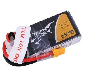 Tattu 3S1P 75C 11.1V 650mAh Lipo Battery Pack with XT30 plug