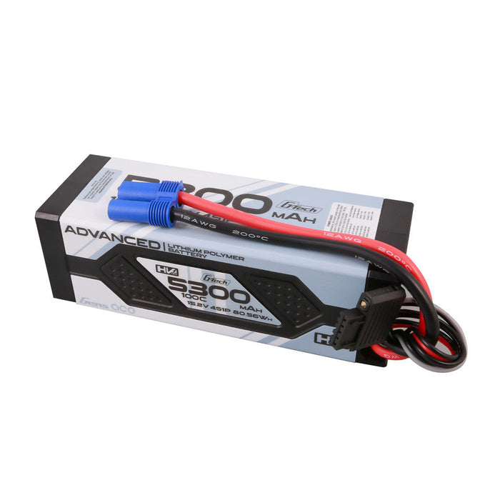 Gens Ace 5300mAh 4S 15.2V 100C High Voltage G-Tech Lipo Battery Pack With EC5 Plug